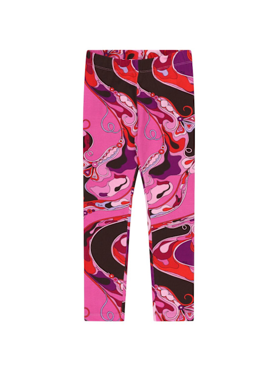 Pucci: Leggings in jersey di misto cotone stampato - kids-girls_0 | Luisa Via Roma