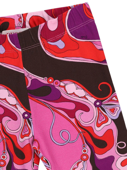 Pucci: Leggings in jersey di misto cotone stampato - kids-girls_1 | Luisa Via Roma