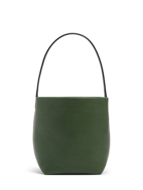 The Row: Small n/s park saddle leather tote bag - Moss - women_0 | Luisa Via Roma