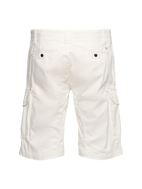 C.P. Company: Stretch cotton cargo shorts - Gauze White - men_3 | Luisa Via Roma