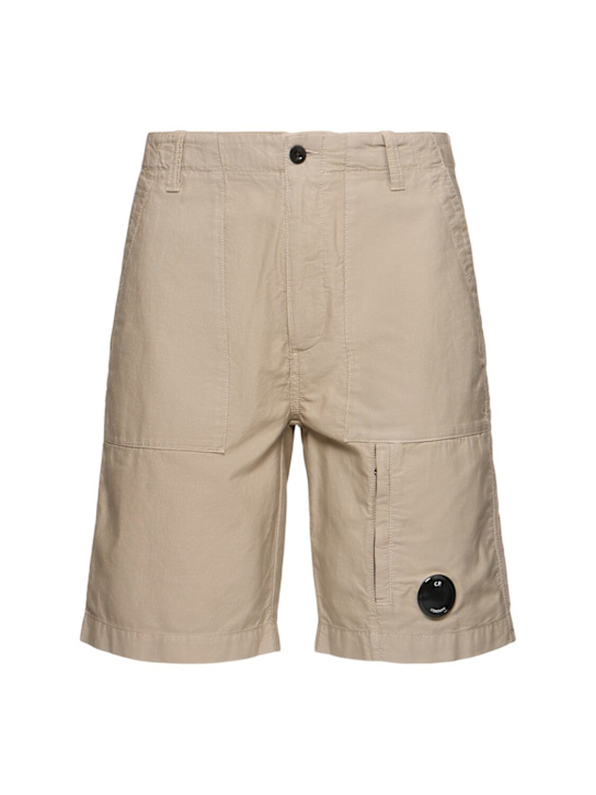 C.P. Company: Lens shorts - Vintage Khaki - men_0 | Luisa Via Roma