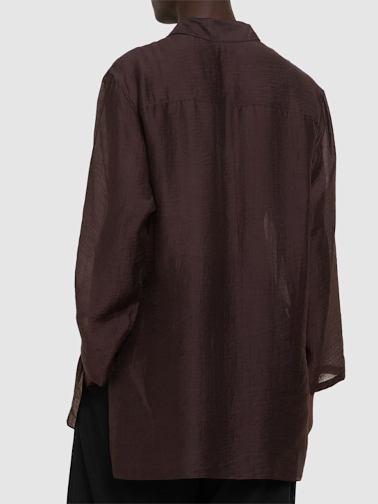 Yohji Yamamoto: Loop maxi shirt - Brown - men_2 | Luisa Via Roma