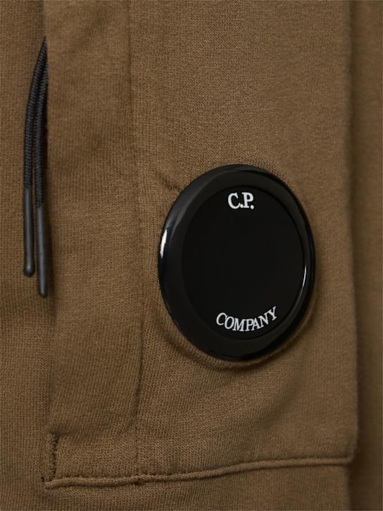 C.P. Company: Light fleece full zip hooded sweatshirt - Green - men_4 | Luisa Via Roma