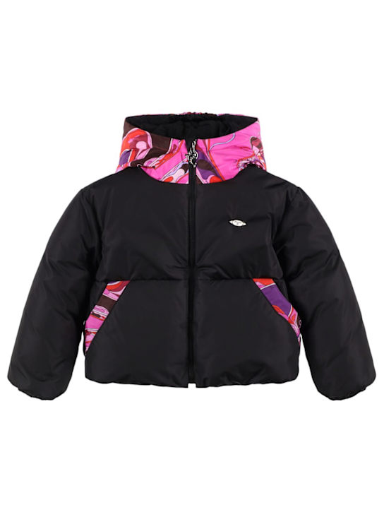 Pucci: Piumino in nylon con cappuccio - Nero - kids-girls_0 | Luisa Via Roma