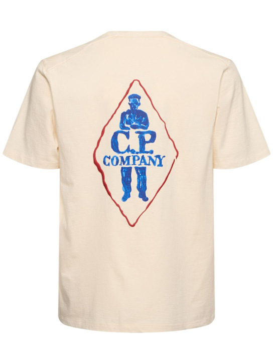 C.P. Company: Graphic logo t-shirt - Pistachio Shell - men_3 | Luisa Via Roma