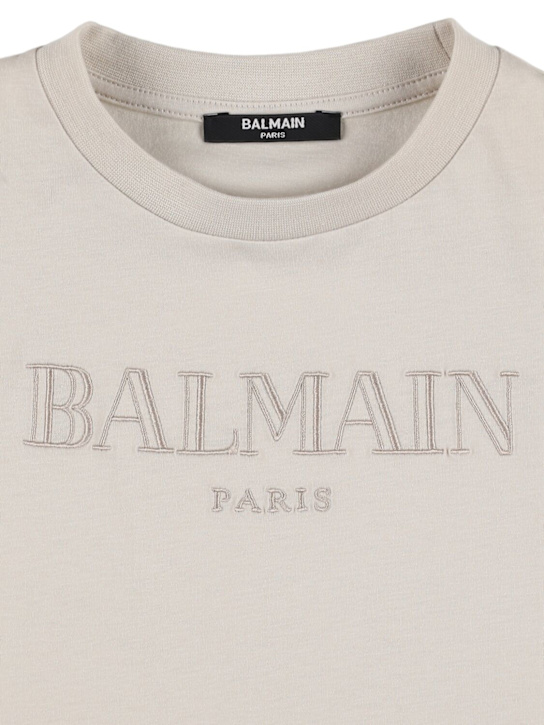 Balmain: Cotton jersey t-shirt w/logo - kids-boys_1 | Luisa Via Roma