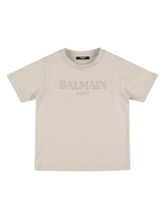 Balmain: Cotton jersey t-shirt w/logo - kids-boys_0 | Luisa Via Roma
