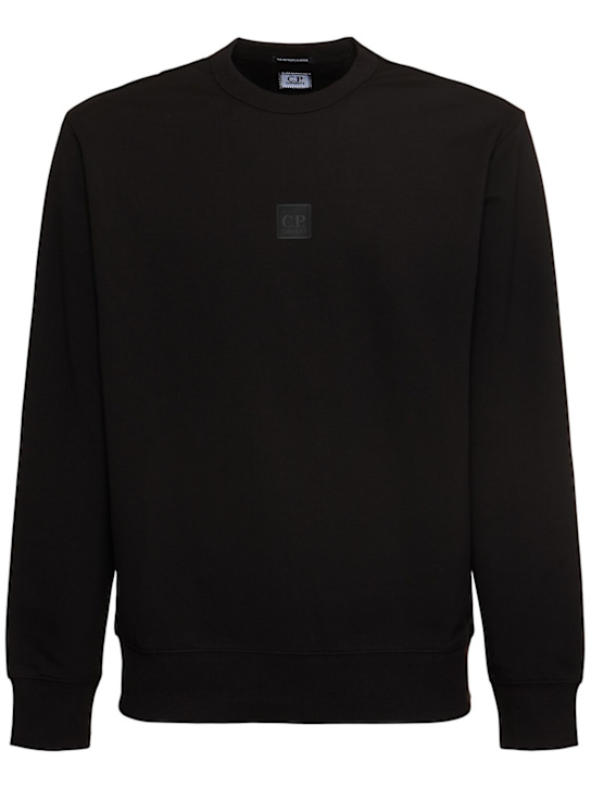 C.P. Company: Metropolis crewneck logo sweatshirt - Black - men_0 | Luisa Via Roma