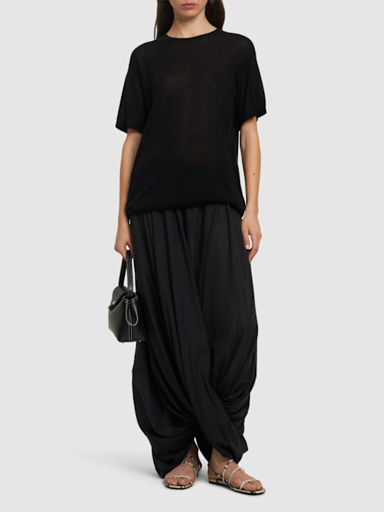 Toteme: Cocoon draped lyocell blend skirt - women_1 | Luisa Via Roma