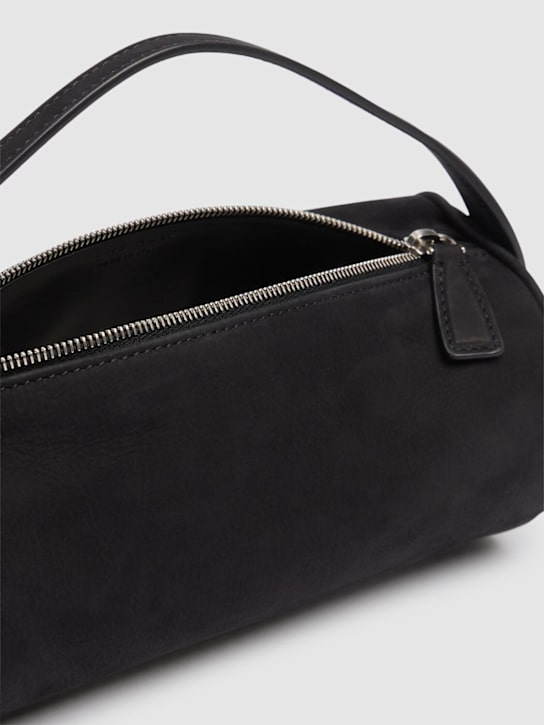 The Row: Round 90s nubuck top handle bag - Black - women_5 | Luisa Via Roma