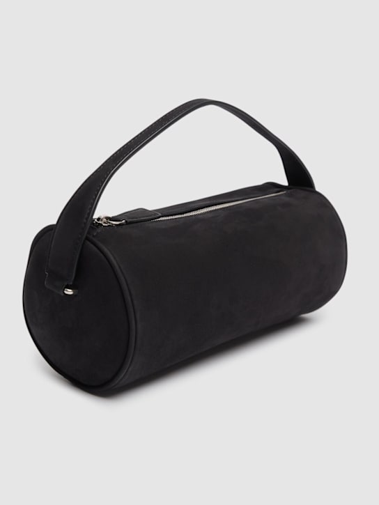 The Row: Round 90s nubuck top handle bag - Black - women_2 | Luisa Via Roma