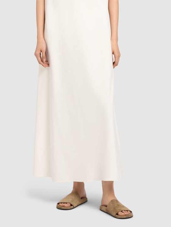 The Row: Hugh leather flat slides - Military Green - women_1 | Luisa Via Roma