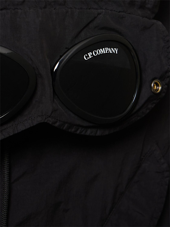 C.P. Company: Flatt nylon goggle fishtail parka - Schwarz - men_5 | Luisa Via Roma