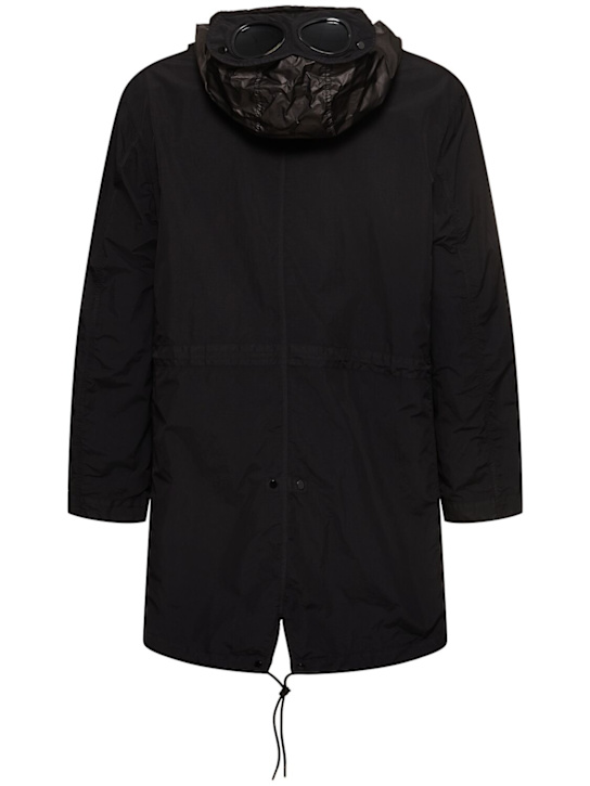C.P. Company: Flatt nylon goggle fishtail parka - Schwarz - men_4 | Luisa Via Roma