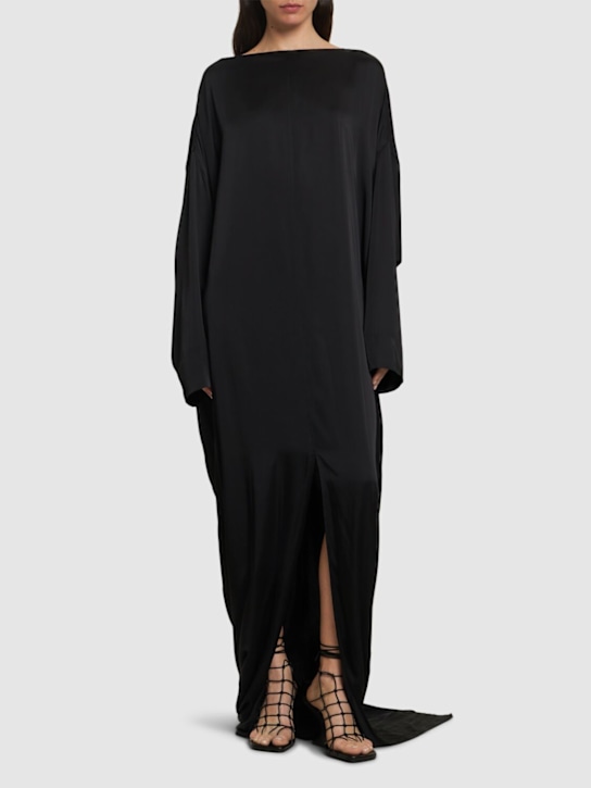 Rick Owens: Eclipse long sleeve maxi dress - Black - women_1 | Luisa Via Roma