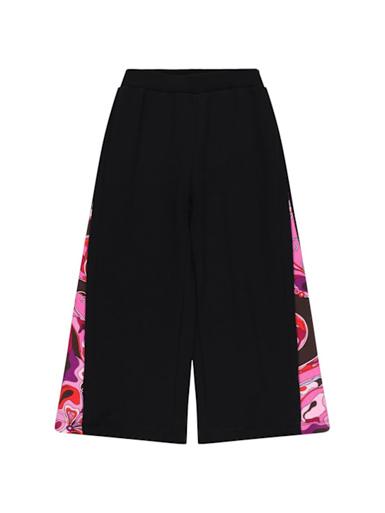 Pucci: Printed cotton sweatpants - ブラック - kids-girls_0 | Luisa Via Roma