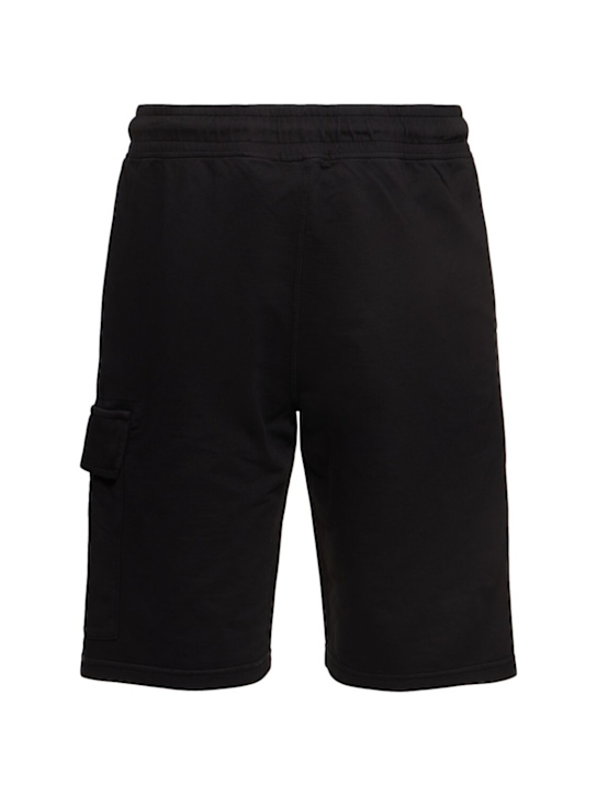 C.P. Company: Light fleece cargo lens shorts - Black - men_3 | Luisa Via Roma