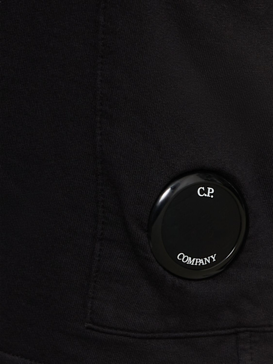 C.P. Company: Light fleece cargo lens shorts - Black - men_4 | Luisa Via Roma