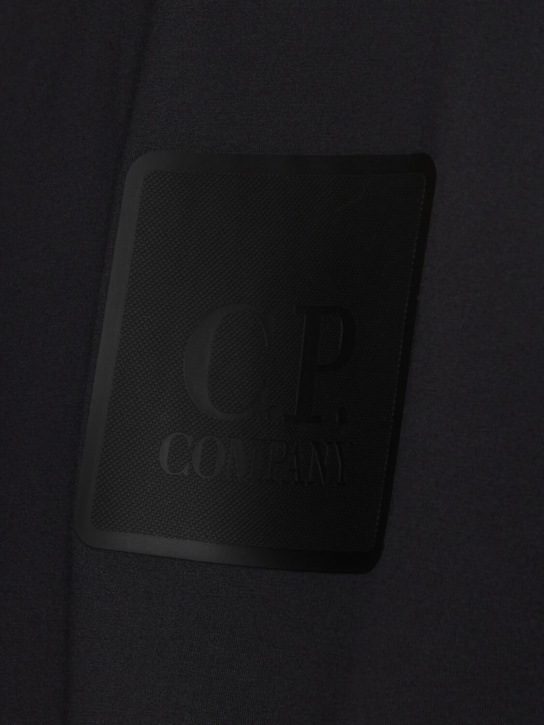 C.P. Company: Metropolis jersey logo t-shirt - Black - men_4 | Luisa Via Roma