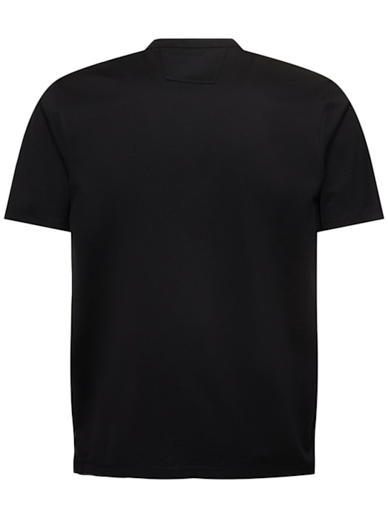 C.P. Company: Metropolis jersey logo t-shirt - Black - men_3 | Luisa Via Roma