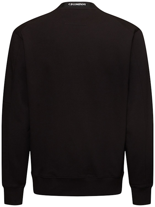 C.P. Company: Diagonal raised fleece lens sweatshirt - Black - men_1 | Luisa Via Roma