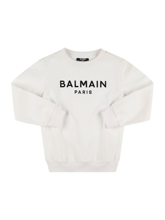 Balmain: Cotton sweatshirt w/logo - kids-boys_0 | Luisa Via Roma