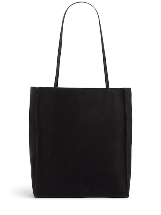 The Row: Large To Go suede tote - Black - women_0 | Luisa Via Roma