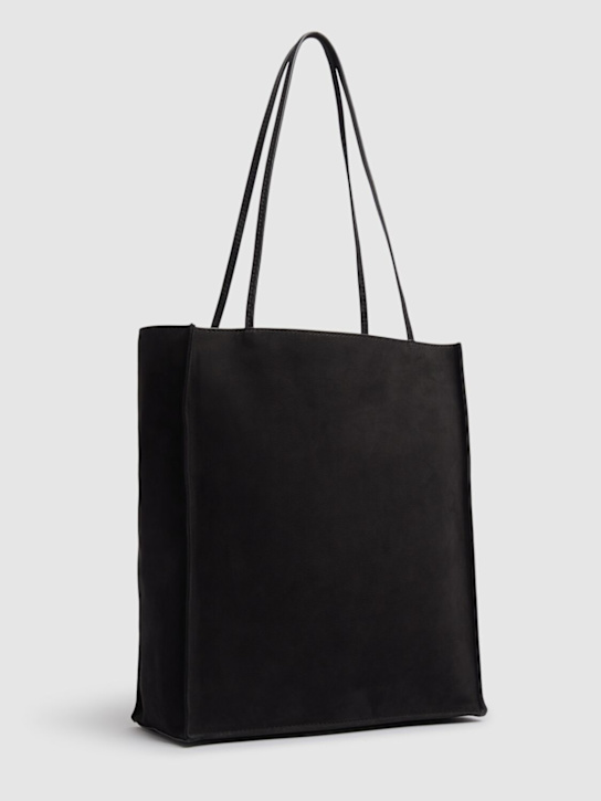 The Row: Large To Go suede tote - Black - women_3 | Luisa Via Roma