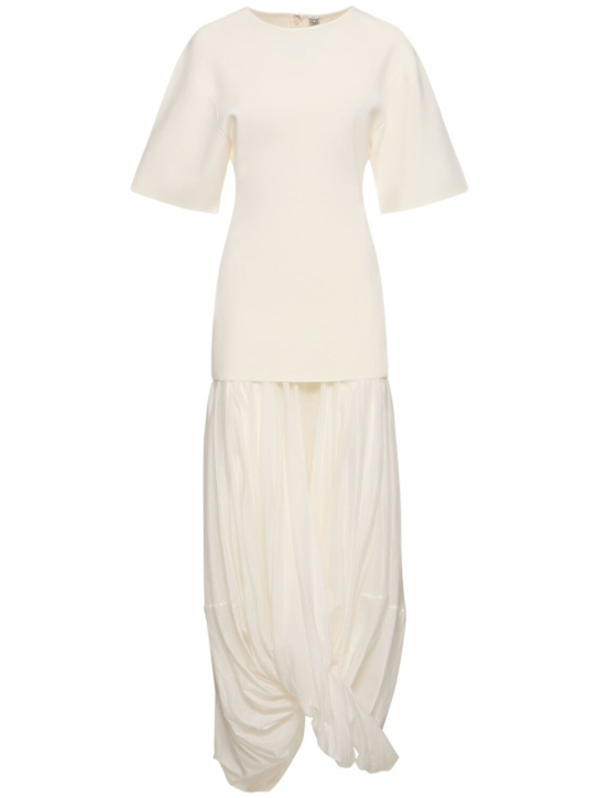 Toteme: Viscose blend cocoon midi dress - women_0 | Luisa Via Roma