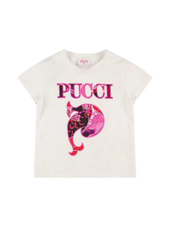 Pucci: Printed cotton jersey t-shirt - kids-girls_0 | Luisa Via Roma