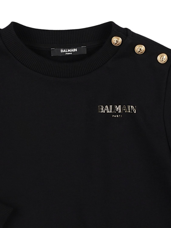 Balmain: Cotton sweatshirt w/logo - kids-boys_1 | Luisa Via Roma