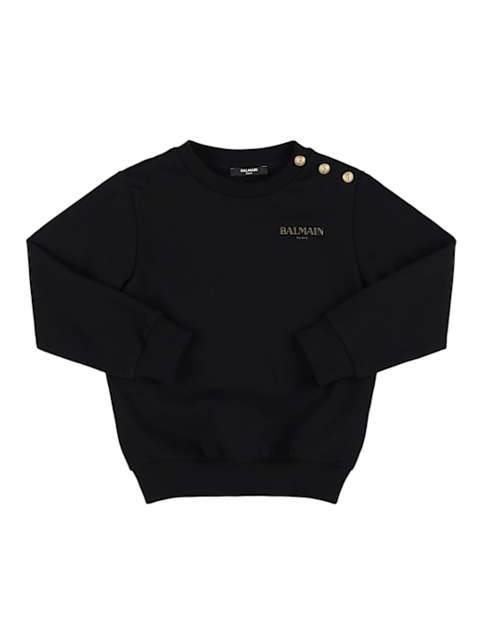 Balmain: Cotton sweatshirt w/logo - kids-boys_0 | Luisa Via Roma