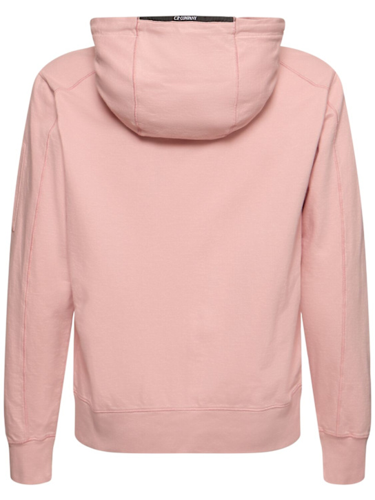 C.P. Company: Light fleece full zip hooded sweatshirt - Misty Rose - men_3 | Luisa Via Roma