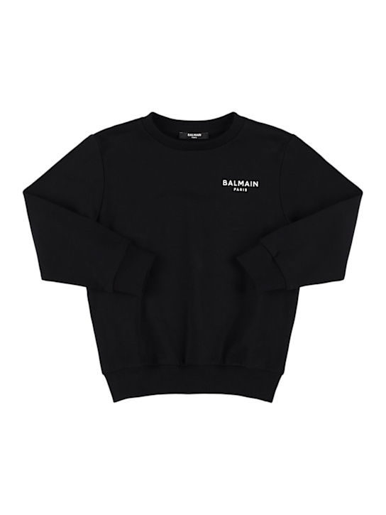Balmain: Cotton sweatshirt w/logo - kids-boys_0 | Luisa Via Roma