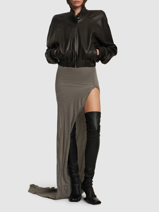 Rick Owens: Edfu draped cotton long skirt - women_1 | Luisa Via Roma