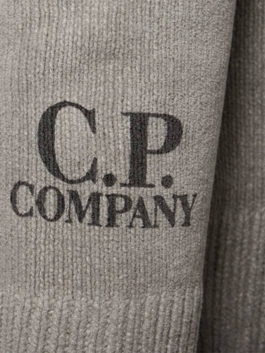 C.P. Company: Chenille cotton sweater - Smoked Pearl - men_4 | Luisa Via Roma