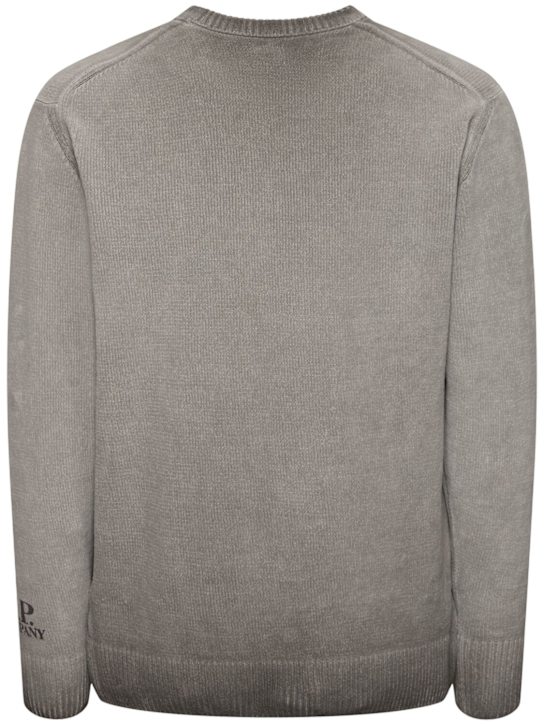 C.P. Company: Chenille cotton sweater - Smoked Pearl - men_3 | Luisa Via Roma