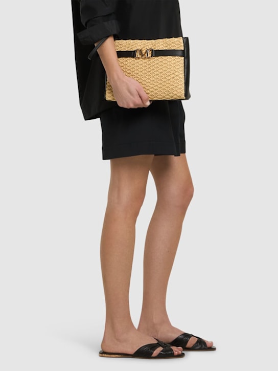 Max Mara: Rienza Beach raffia effect clutch - women_1 | Luisa Via Roma