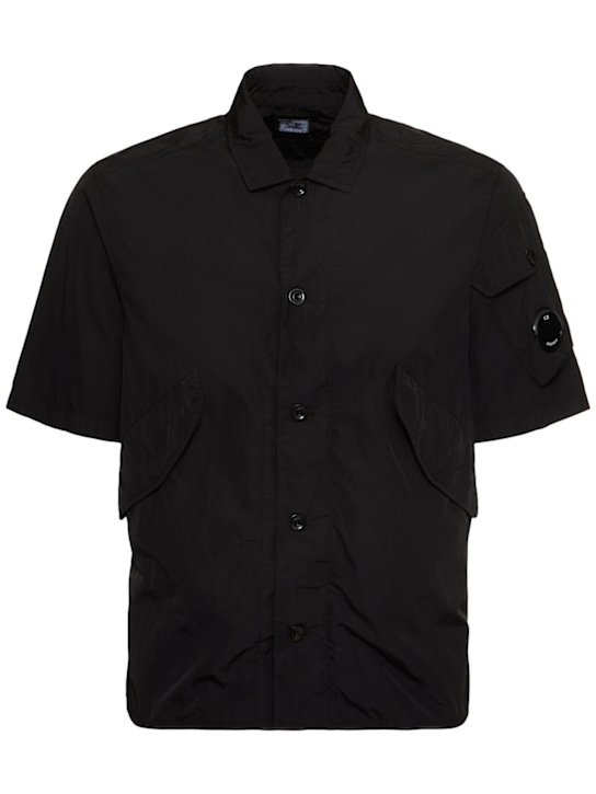 C.P. Company: Chrome-R short sleeve overshirt - Black - men_0 | Luisa Via Roma