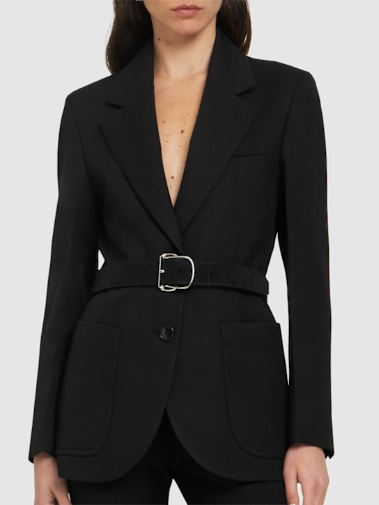 Toteme: Swirl suede belt - Black - women_1 | Luisa Via Roma