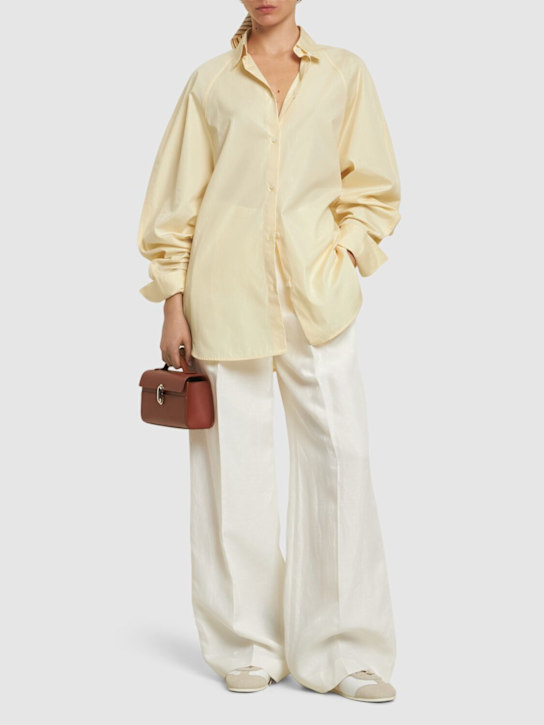 Toteme: 오가닉 코튼 레글런 셔츠 - Straw - women_1 | Luisa Via Roma