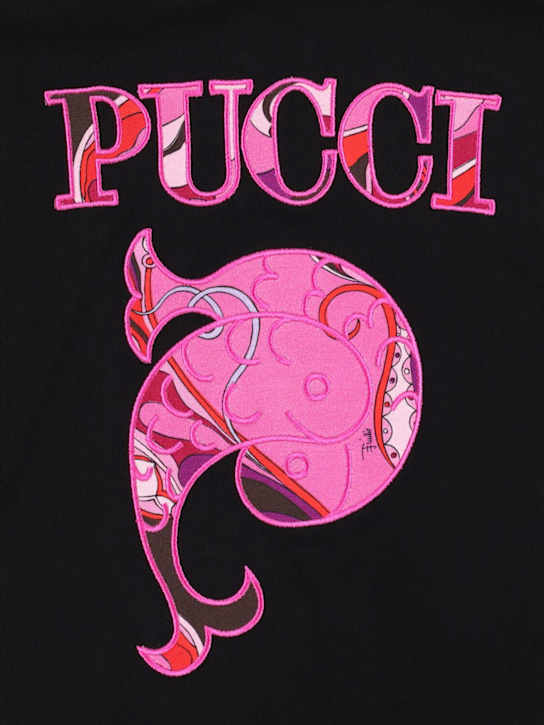 Pucci: Printed cotton sweatshirt - ブラック - kids-girls_1 | Luisa Via Roma