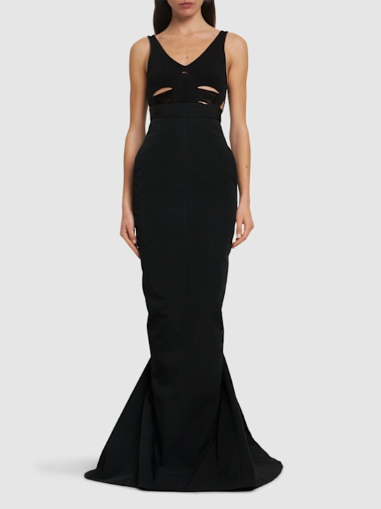 Rick Owens: Lido draped long skirt - Black - women_1 | Luisa Via Roma
