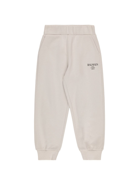 Balmain: Cotton sweatpants - Beige - kids-boys_0 | Luisa Via Roma