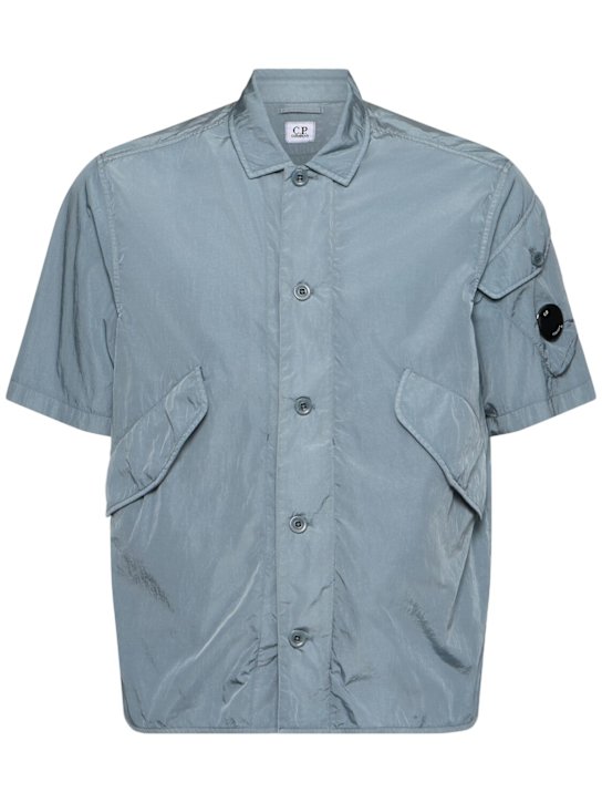 C.P. Company: Chrome-R short sleeve overshirt - Stormy Weather - men_0 | Luisa Via Roma