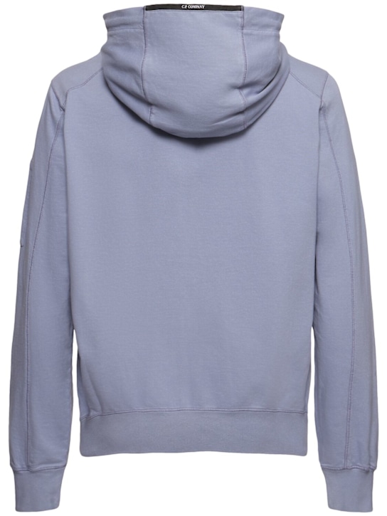 C.P. Company: Light fleece full zip hooded sweatshirt - Lavender Violet - men_3 | Luisa Via Roma