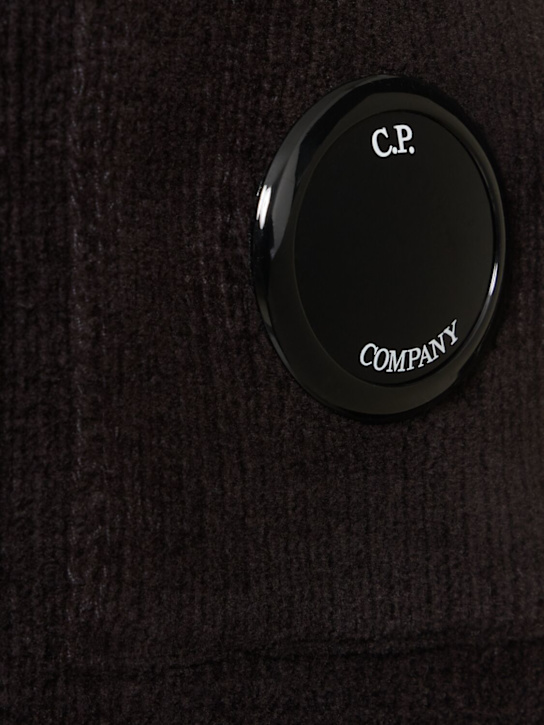 C.P. Company: Chenille cotton knit polo shirt - Black - men_4 | Luisa Via Roma