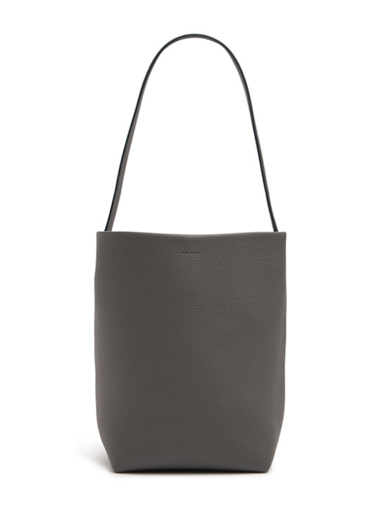 The Row: Medium n/s park lux grain leather bag - Timouse Grey - women_0 | Luisa Via Roma