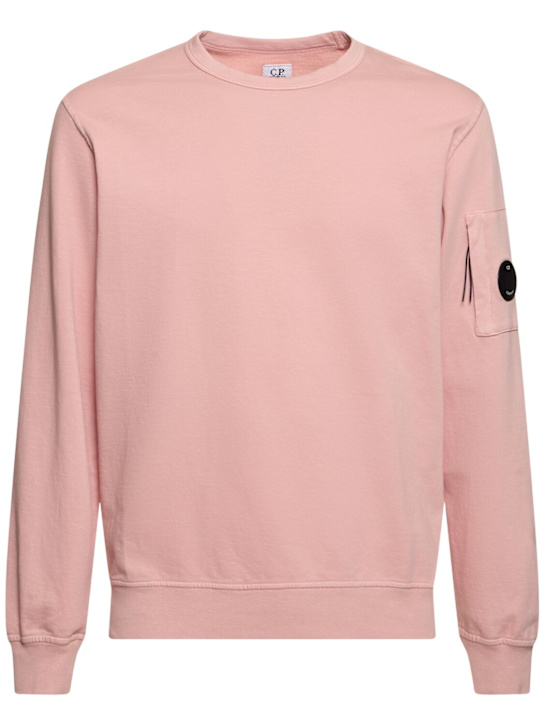 C.P. Company: Light fleece crewneck sweatshirt - Misty Rose - men_0 | Luisa Via Roma