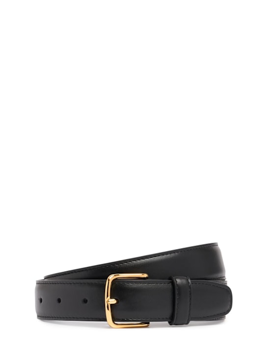The Row: Classic leather belt - Black - women_0 | Luisa Via Roma